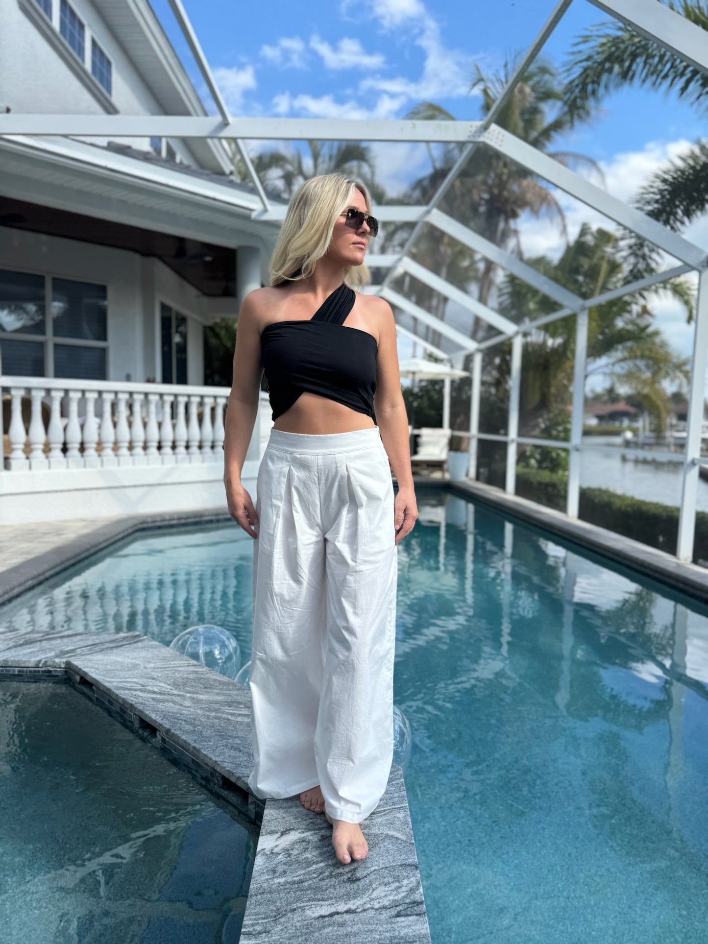 Front Tie Wide Wrap Tube Top