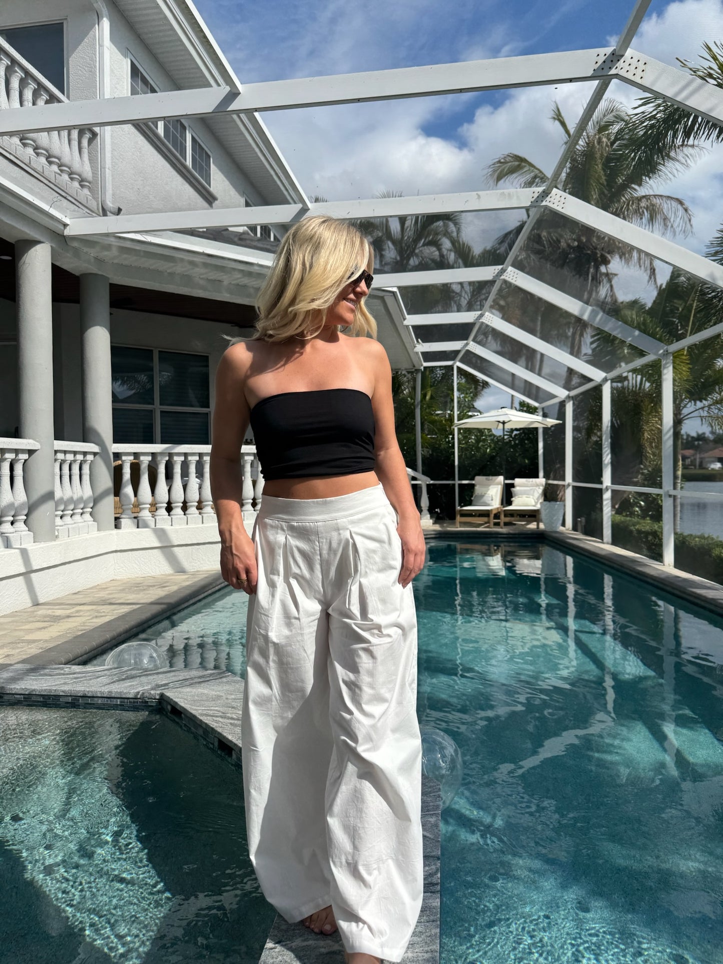 Front Tie Wide Wrap Tube Top